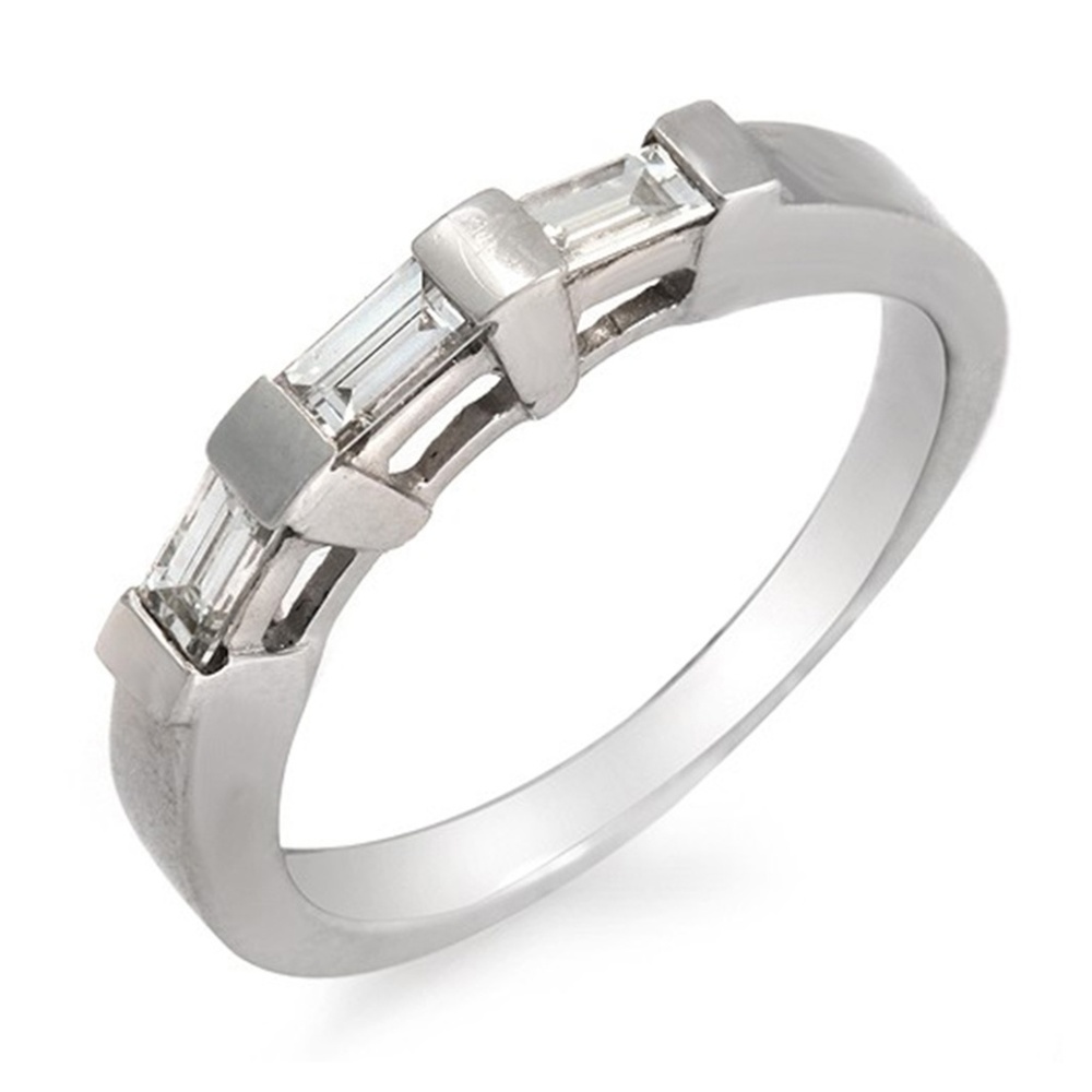 0.38 CT Princess Cut Diamonds 18K Wedding Ring